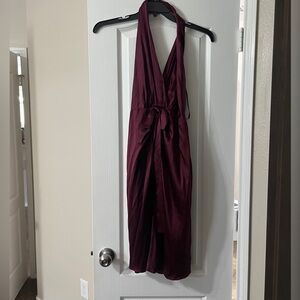 David Meister Deep Wine Backless Dress
